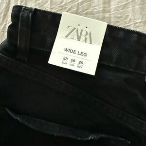 Zara Black Wide Leg Jeans